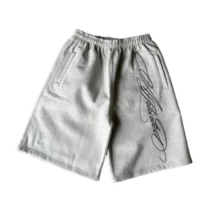 Letter embroidery five-pocket jorts
